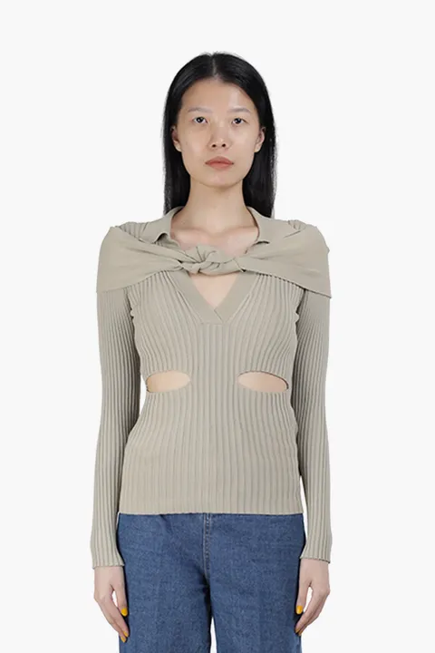 JACQUEMUS Women La Maille Asco Jumper in Beige