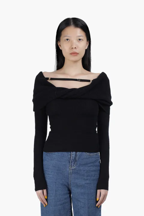 JACQUEMUS Women La Maille Ascua Top in Black