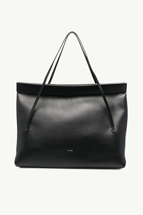 WANDLER Big Joanna Shoulder Bag in Black Soft Calf Leather