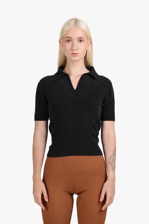 JACQUEMUS Women Le Polo Bagnu in Dark Brown