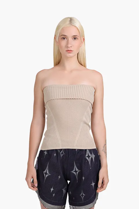 JACQUEMUS Women La Maille Lucca Tube Top in Beige