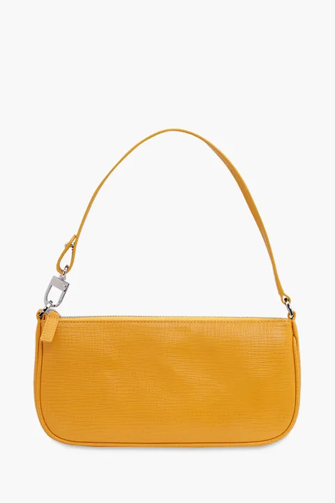BY FAR Rachel Shoulder Bag in Sunflower Embossed Leather