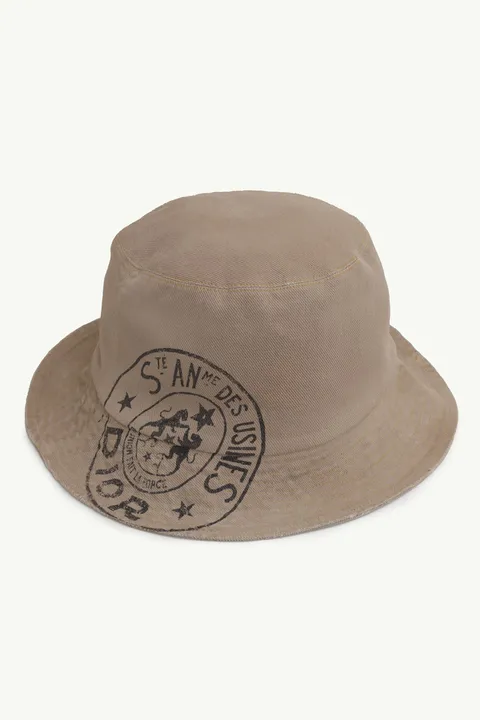 CHRISTIAN DIOR Dior Union Small Brim Bucket Hat in Beige Washed-Effect Cotton