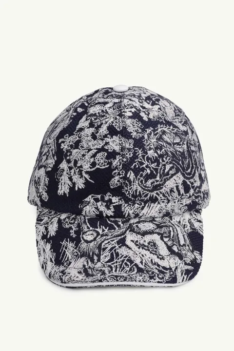CHRISTIAN DIOR D-Player Toile de Jouy Reverse Baseball Cap in Navy Blue Multicolor