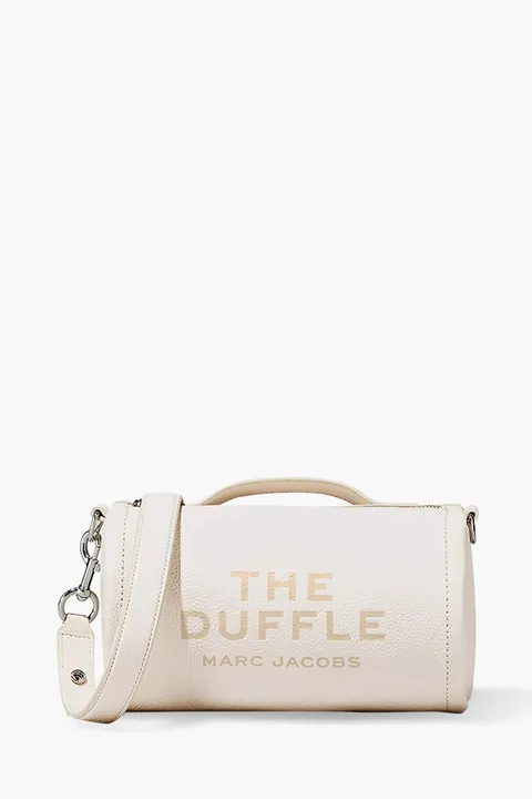 MARC JACOBS The Duffle Bag in Cotton/Silver Leather