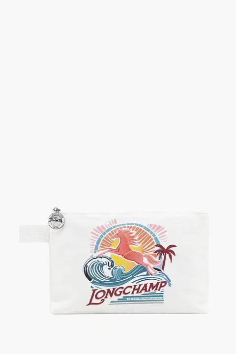 LONGCHAMP Le Pliage Collection Pouch in Rainbow Canvas