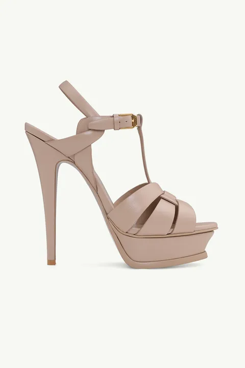 SAINT LAURENT Tribute 14cm in Dark Beige Calf