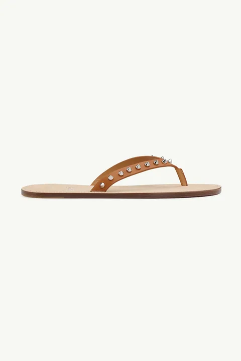 CHRISTIAN LOUBOUTIN Men Louloulight Sandals in Faggio Brown Smooth Calf Leather