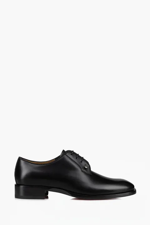 CHRISTIAN LOUBOUTIN Men Chambeliss Derby Shoes in Black Calfskin