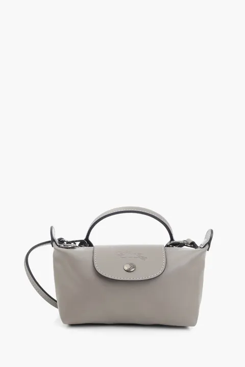 LONGCHAMP Le Pliage Extra XS Pouch in Turtledove Cowhide Leather