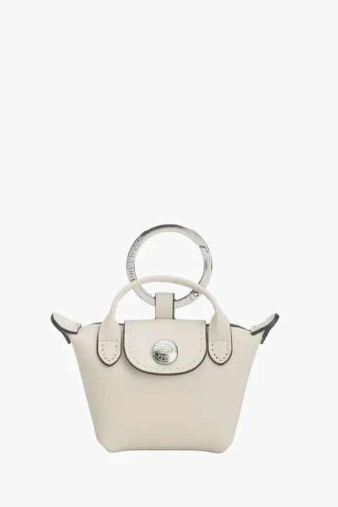 LONGCHAMP Le Pliage Xtra Key Ring in Paper Cowhide Leather
