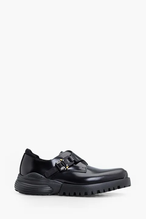 DIOR HOMME Dior Combat Monk Derby Shoes in Black Polished Calfskin