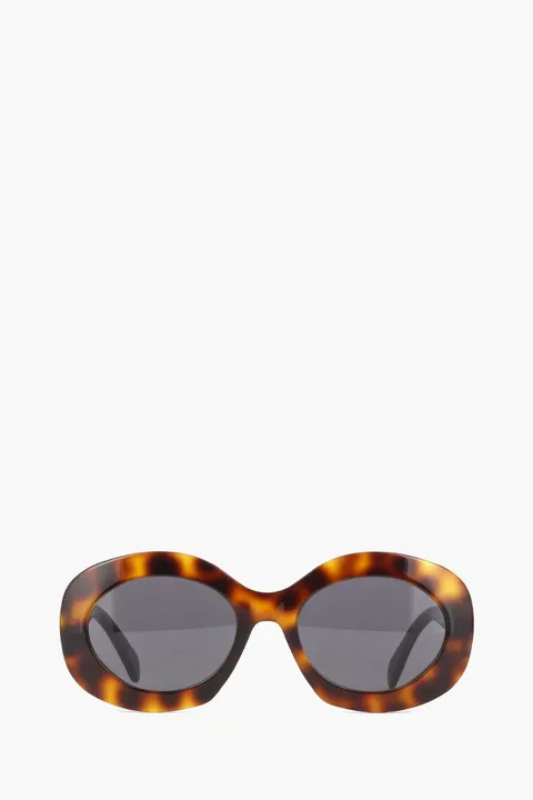 CELINE Triomphe Round Sunglasses in Havana/Grey Acetate