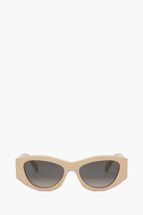 CELINE Triomhpe Cat Eye Sunglasses in Shiny Beige/Gray Gradien Acetate