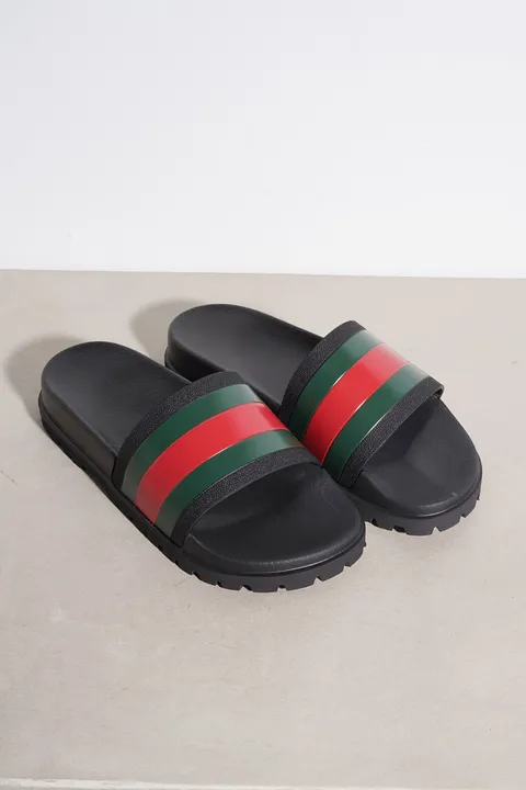 GUCCI Men Web Slides in Black