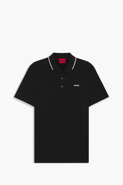 HUGO BOSS Men Dinoso222 Polo Shirt in Black/White