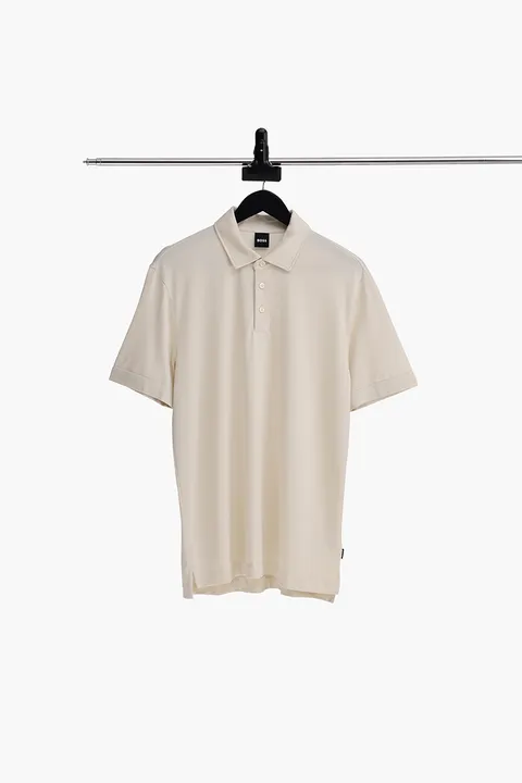 HUGO BOSS Men H-Press 57 Cotton Polo Shirt in Beige