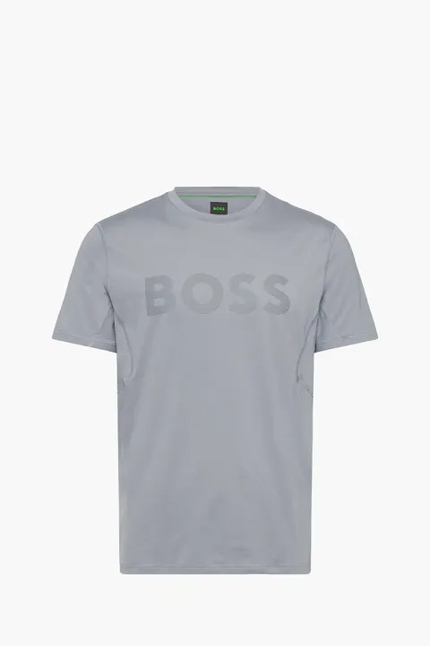 HUGO BOSS Men Tee Active Slim Fit T-Shirt in Dark Grey with Moisture Management