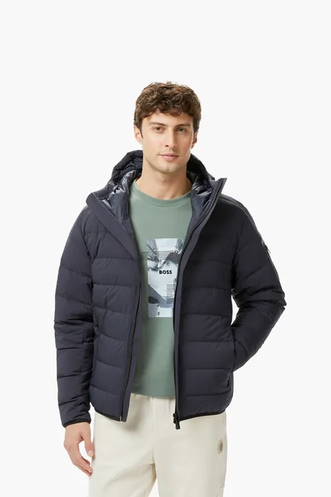 HUGO BOSS Men Boss Ow_Riplite JT HD Jacket in Dark Blue with Hoodie