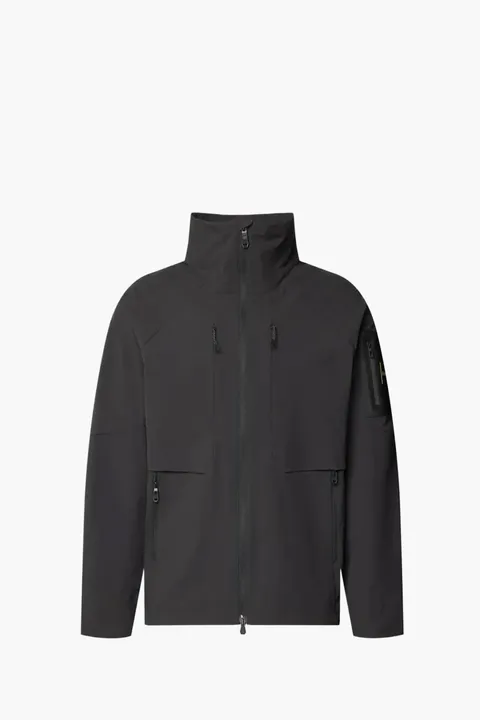 HUGO BOSS Men OW_GLOBE Regular Fit Track Jacket in Black Nylon with Label Patch