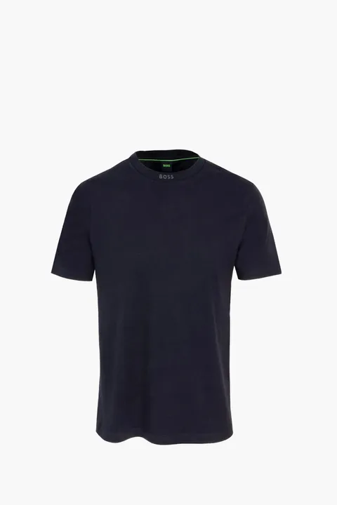 HUGO BOSS Men Tee 5 Regular Fit T-Shirt in Dark Blue Cotton with Logo Crewneck