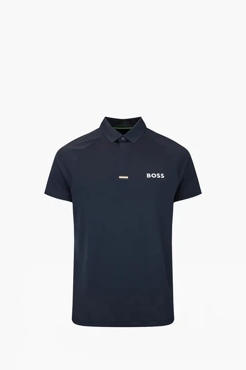 HUGO BOSS Men GOC Paddytech Regular Fit Polo Shirt in Dark Blue Polyester