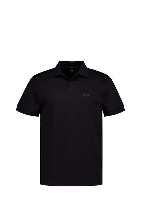 HUGO BOSS Men Pio 2 Regular Fit Polo Shirt in Black Cotton