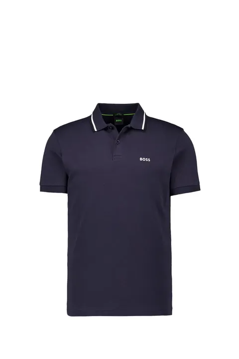 HUGO BOSS Men Paddy Interlock Slim Fit Polo Shirt in Navy Cotton