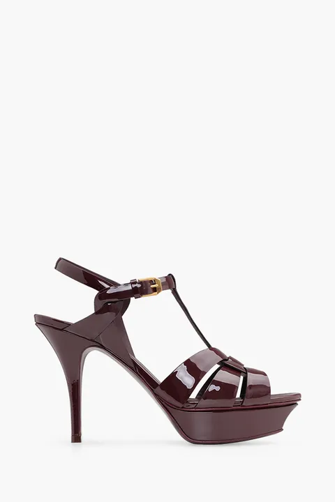 SAINT LAURENT Tribute 10cm in Bordeaux Patent