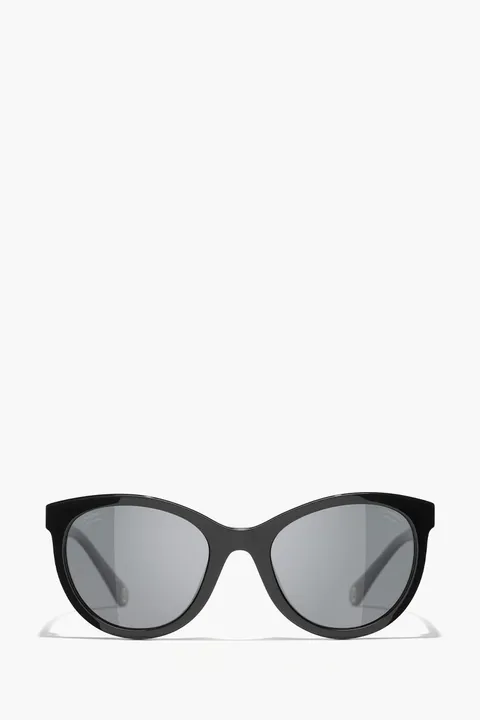 CHANEL Pantos Sunglasses in Black/Dark Grey/Polarized Acetate