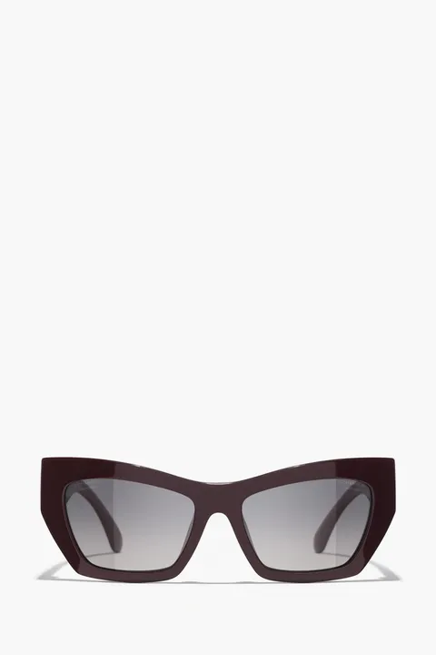 CHANEL Cat Eye Sunglasses in Drak Purple Acetate & Nylon