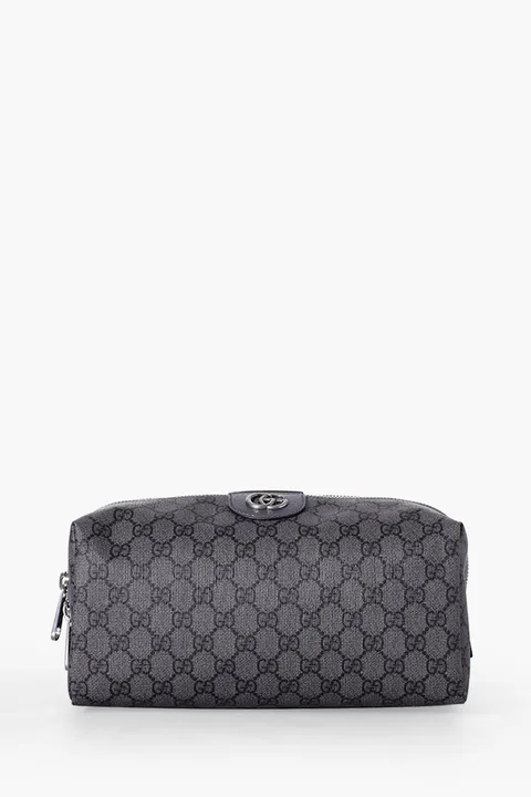 GUCCI Ophidia GG Supreme Toiletry Case in Grey/Black SHW