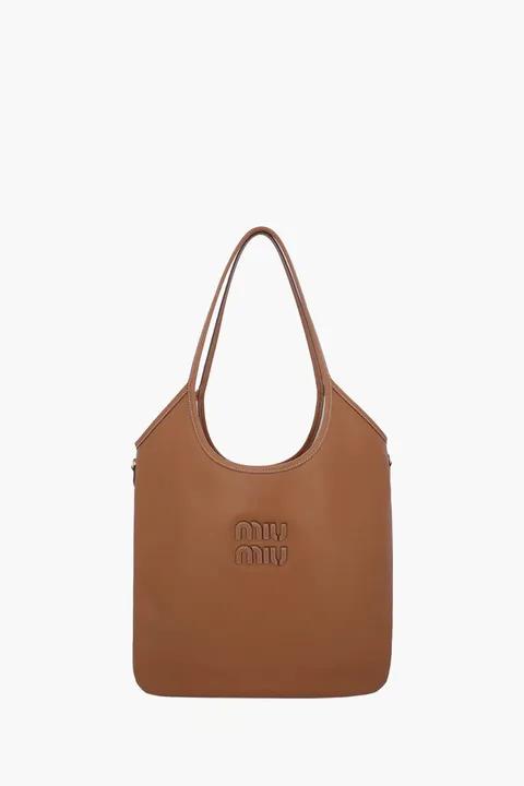 MIU MIU Regular Ivy Handbag in Cognac Calfskin