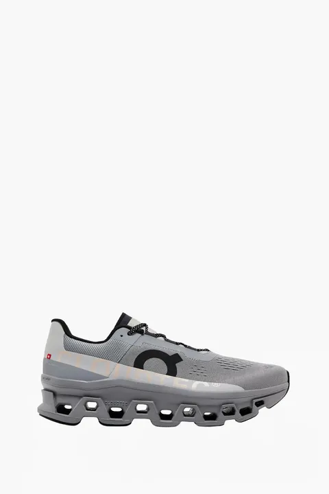 ON Men Cloudmonster Running Sneakers in Alloy/Silver