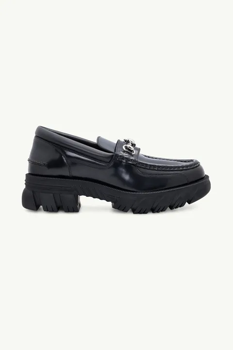 GUCCI Men Horsebit Rubber Sole Loafers 40mm in Black Smooth Leather SHW