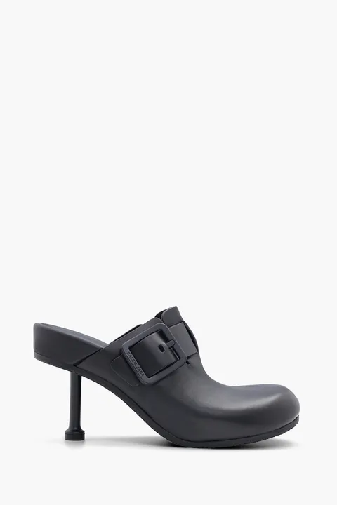 BALENCIAGA Women Mallorca Mules 80mm in Black with Buckle