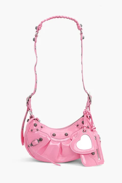 BALENCIAGA Le Cagole XS Shoulder Bag in Sweet Pink Patent SHW