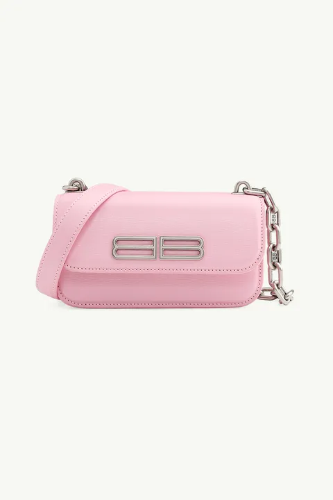 BALENCIAGA Gossip XS Chain Crossbody Bag in Pink SHW
