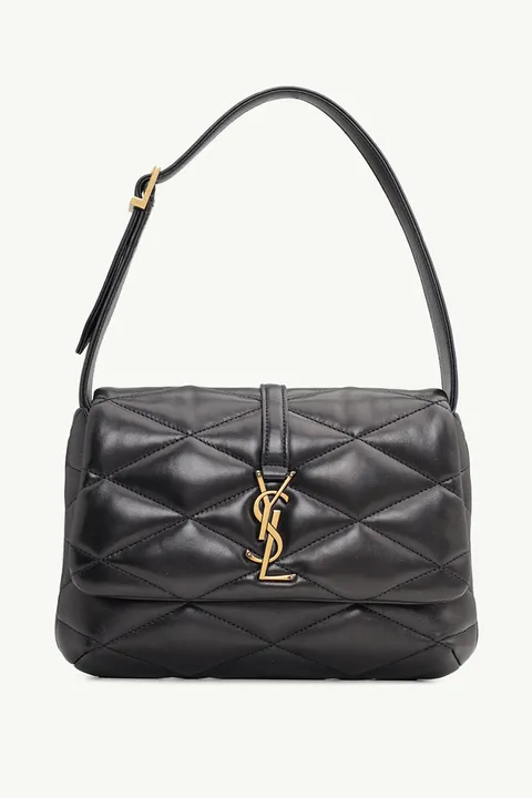 SAINT LAURENT Le 57 Monogram Shoulder Bag in Black Quilted Lambskin 