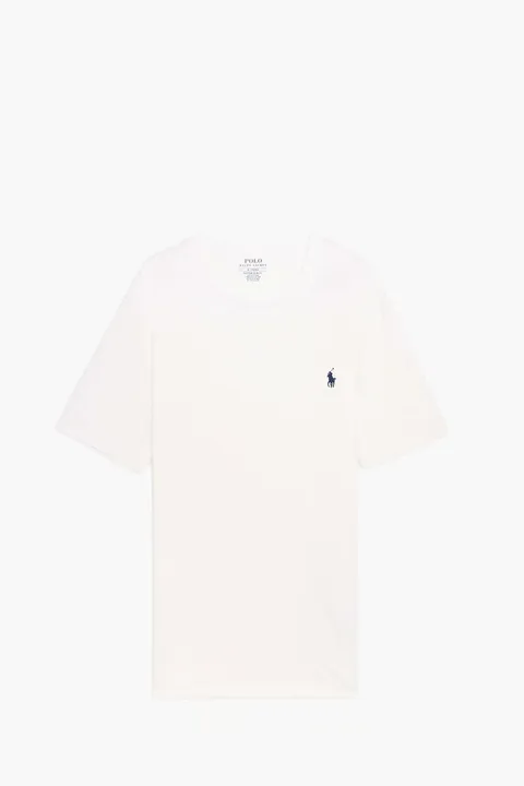 POLO RALPH LAUREN Men Logo Crewneck T-Shirt in White Jersey Cotton