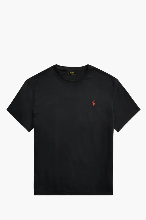 POLO RALPH LAUREN Men Classic Fit Jersey Crewneck T-Shirt in RL Black Cotton
