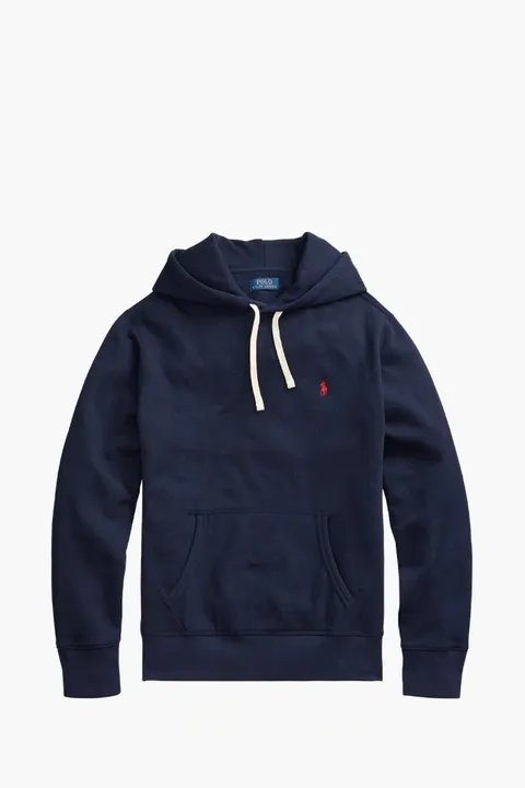 POLO RALPH LAUREN Men The RL Fleece Sweatshirt in Navy/Red Cotton with Hoodie