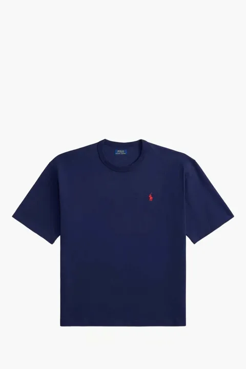 POLO RALPH LAUREN Men Relaxed Fit Jersey Crewneck T-Shirt in Newport Navy Cotton