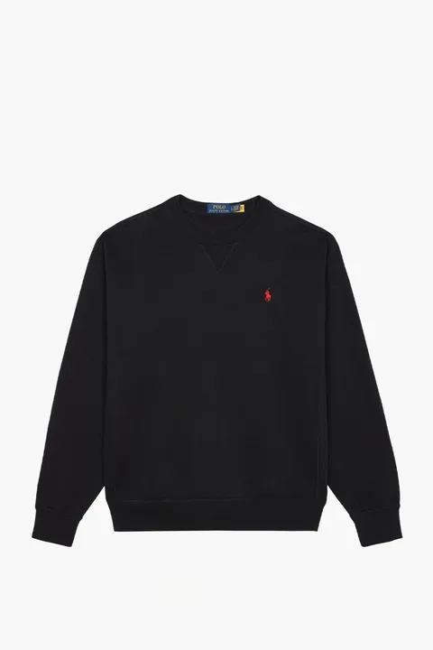 POLO RALPH LAUREN Men Logo Regular Fit Sweatshirt in Black Cotton