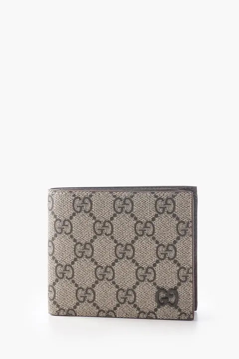 GUCCI GG Supreme Wallet in Beige/Ebony/Brown with GG Detail