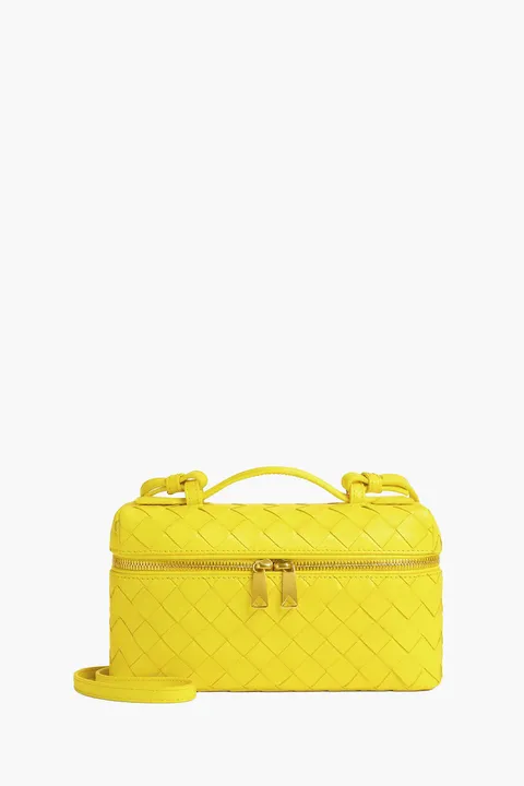 BOTTEGA VENETA Bang Bang Vanity Case Intrecciato Bag in Sulfur GHW