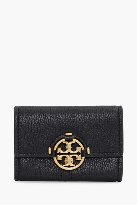 TORY BURCH Mini Miller Wallet in Black Grained