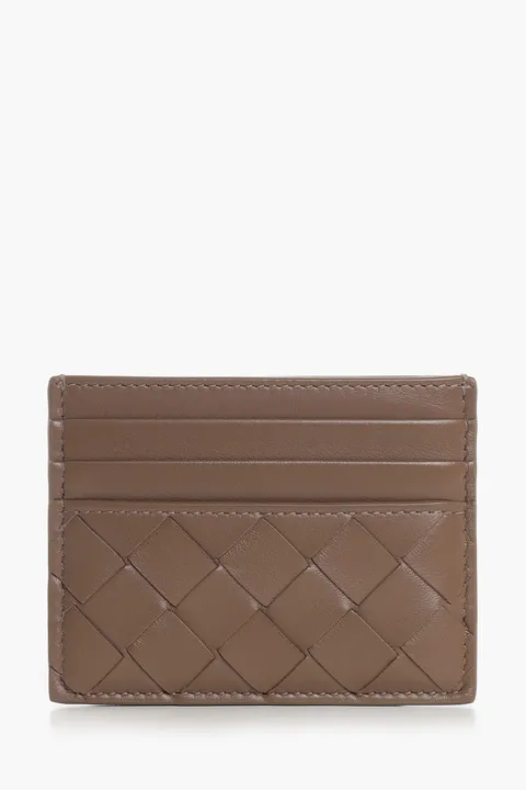 BOTTEGA VENETA Intrecciato Credit Card Case in Pinecone Nappa Leather