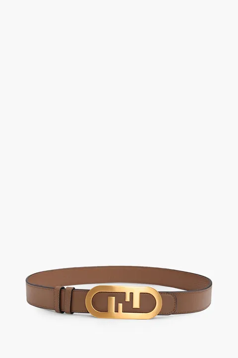 FENDI Reversible Belt 3cm in Cuoio Leather with O'Lock Buckle
