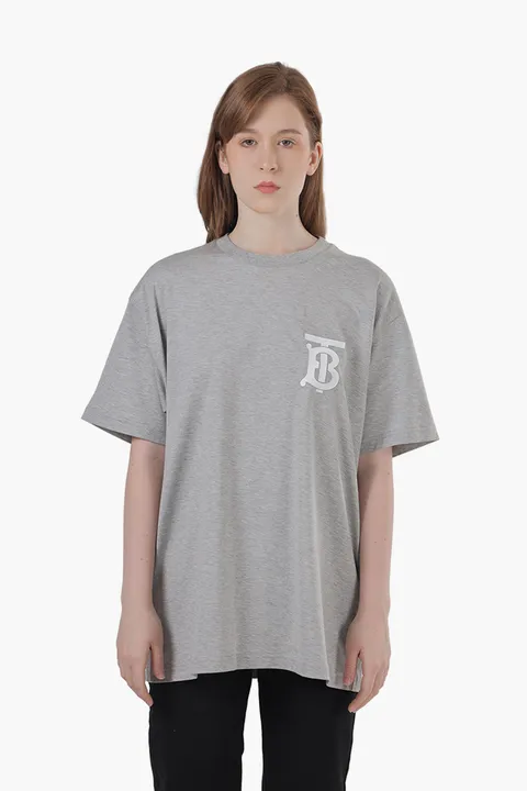 BURBERRY Women Monogram Print T-Shirt in Grey